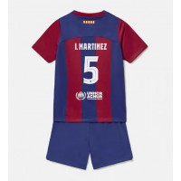 Barcelona Inigo Martinez #5 Domáci Detský futbalový dres 2023-24 Krátky Rukáv (+ trenírky)